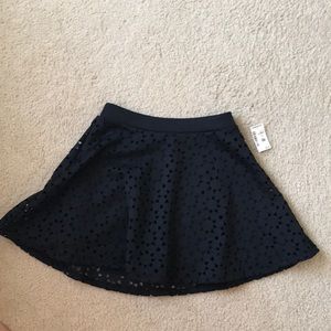 Black over lay skater skirt with cutouts
